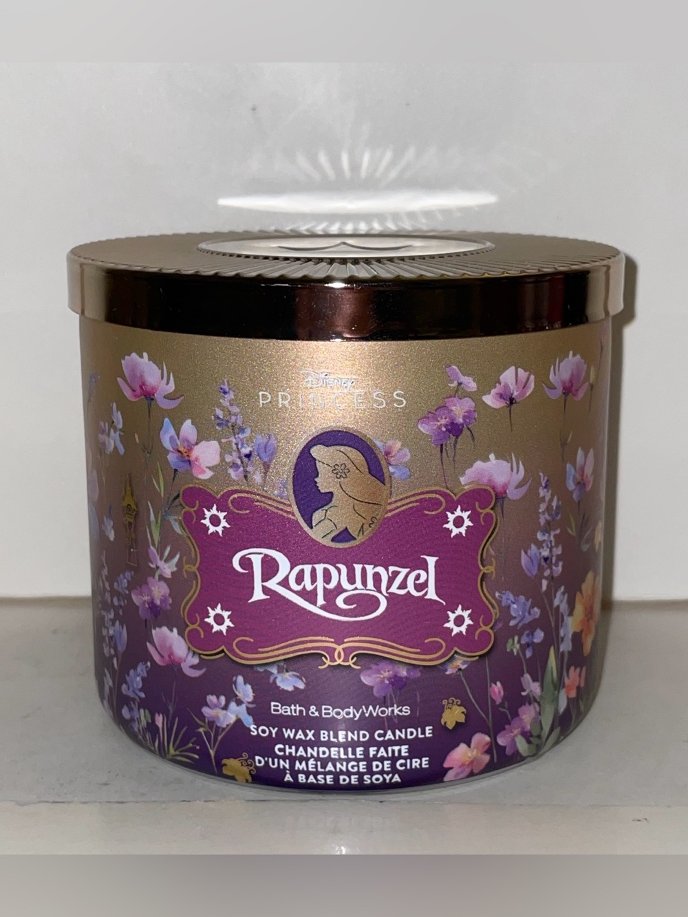Bath & Body Works Disney Princess Rapunzel Scented Candle 3 Wick Discontinue New